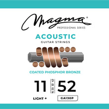 Load image into Gallery viewer, Magma Acoustic Guitar Strings Medium Light Gauge COATED Phosphor Bronze Set, .011 - .052 (GA130P)
