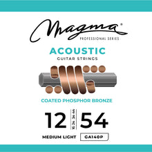 Load image into Gallery viewer, Magma Acoustic Guitar Strings Medium Gauge COATED Phosphor Bronze Set, .012 - .054 (GA140P)
