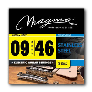 Magma Electric Guitar Strings Regular Light Gauge Stainless Steel Set, .009 - .046 (GE130S)