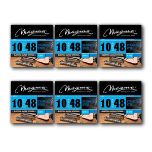 Magma Electric Guitar Strings Regular Light Gauge Stainless Steel Set, .010 - .048 (GE150S)