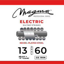 Load image into Gallery viewer, Electric Guitar Strings Heavy + "A" Tuning Gauge Nickel-Plated Steel Set, .013 - .060 (GE190N)
