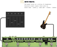 Load image into Gallery viewer, Valeton Dapper Bass Effect Strip with Tuner, Boost Comp, Dirty Q, Chorus, Octave, Bass Amp and more (with 9V power supply)
