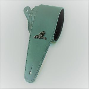 Magma Leathers 2.52" Delux Argentinian leather Guitar Strap Electric Green (07MC11.)