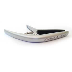 Magma Universal Capo for Acoustic, Electric and Classical Guitars, Fits Flat and Curved Fretboards Silver (MC-06)