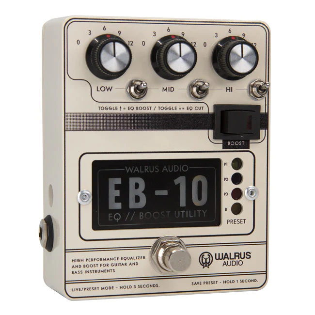 Walrus EB-10 Preamp/EQ/Boost (Cream) Guitar Effects Pedal
