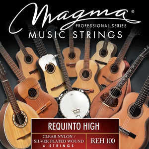 Magma REQUINTO Guitar Strings High Tension Clear Nylon - Silver Plated Wound Set (REH100)