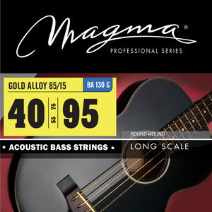 Magma Acoustic Bass Strings Extra Light - Bronze 85/15 Round Wound - Long Scale 34'' Set, .040 - .095 (BA130G)