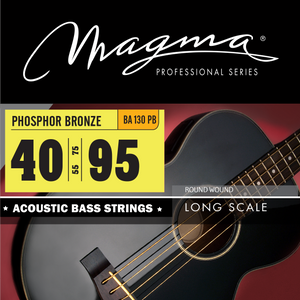 Magma Acoustic Bass Strings Extra Light - Phosphor Bronze Round Wound - Long Scale 34'' Set, .040 - .095 (BA130PB)