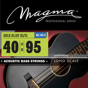 Magma Acoustic Bass Strings Extra Light+ - Bronze 85/15 Round Wound - Long Scale 34'' Set, .040 - .095 (BA140G)