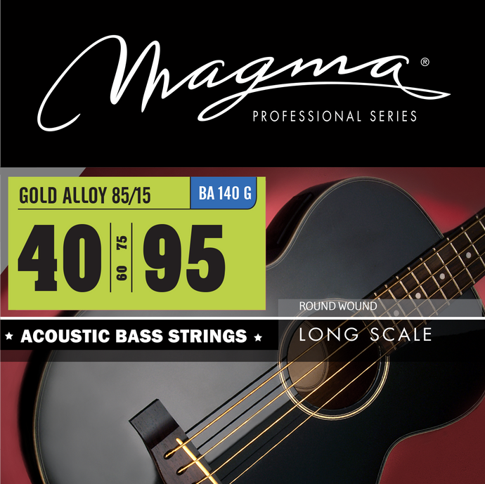 Magma Acoustic Bass Strings Extra Light+ - Bronze 85/15 Round Wound - Long Scale 34'' Set, .040 - .095 (BA140G)