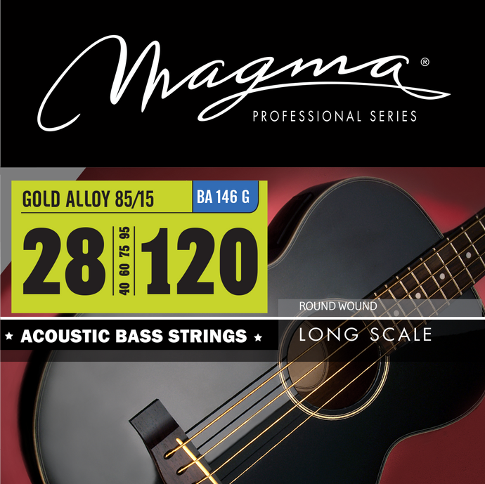 Magma Acoustic Bass Strings Extra Light+ - Bronze 85/15 Round Wound - Long Scale 34'' 6 Strings Set, .028 - .120 (BA146G)