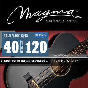 Magma Acoustic Bass Strings Light- - Bronze 85/15 Round Wound - Long Scale 34'' 5 Strings Set, .040 - .120 (BA155G-)