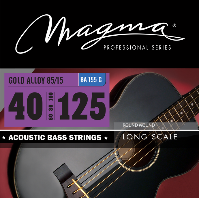 Magma Acoustic Bass Strings Light - Bronze 85/15 Round Wound - Long Scale 34'' 5 Strings Set, .040 - .125 (BA155G)