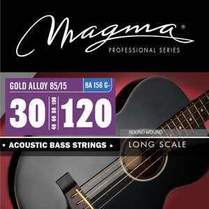 Magma Acoustic Bass Strings Light- - Bronze 85/15 Round Wound - Long Scale 34'' 6 Strings Set, .030 - .120 (BA156G-)