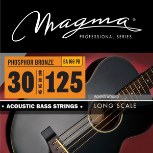 Magma Acoustic Bass Strings Medium Light - Phosphor Bronze Round Wound - Long Scale 34'' 6 Strings Set, .030 - .125 (BA166PB)