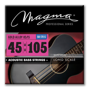 Magma Acoustic Bass Strings Medium - Bronze 85/15 Round Wound - Long Scale 34" Set, .045 - .105 (BA170G)