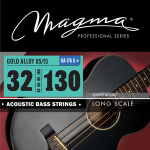 Magma Acoustic Bass Strings Heavy - Bronze 85/15 Round Wound - Long Scale 34" 6 Strings Set, .032 - .130 (BA176G+)
