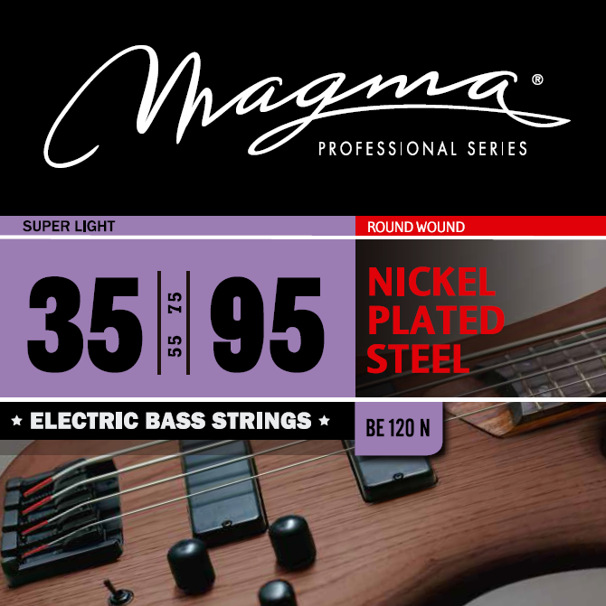 Magma Electric Bass Strings Super Light - Nickel Plated Steel Round Wound - Long Scale 34
