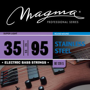 Magma Electric Bass Strings Super Light - Stainless Steel Round Wound - Long Scale 34" Set, .035 - .095 (BE120S)