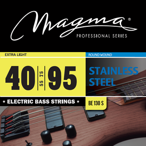 Magma Electric Bass Strings Extra Light - Stainless Steel Round Wound - Long Scale 34" Set, .040 - .095 (BE130S)