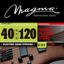 Load image into Gallery viewer, Magma Electric Bass Strings Extra Light - Nickel Plated Steel Round Wound - Long Scale 34&quot; 5 Strings Set, .040 - .120 (BE145N)

