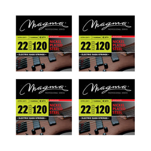 Magma Electric Bass Strings Extra Light - Nickel Plated Steel Round Wound - Long Scale 34" 7 Strings Set, .022 - .120 (BE147N)