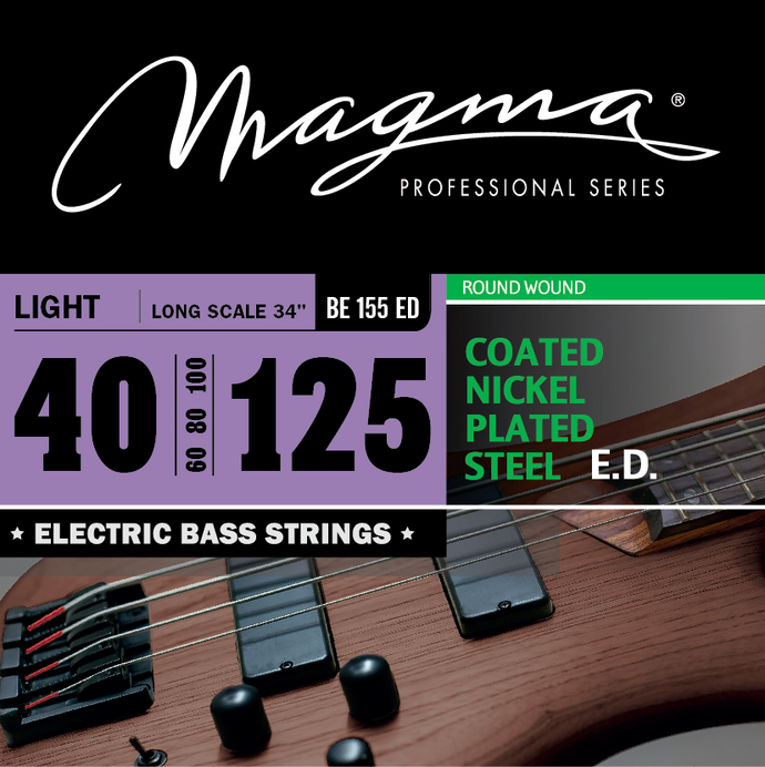 Magma Electric Bass Strings Light - COATED Nickel Plated Steel Round Wound - Long Scale 34