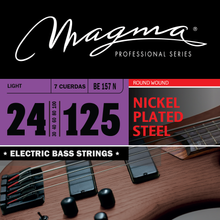 Load image into Gallery viewer, Magma Electric Bass Strings Light - Nickel Plated Steel Round Wound - Long Scale 34&quot; 7 Strings Set, .024 - .125 (BE157N)

