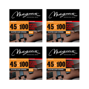 Magma Electric Bass Strings Medium Light - Nickel Plated Steel Round Wound - Long Scale 34" Set, .045 - .100 (BE160N)