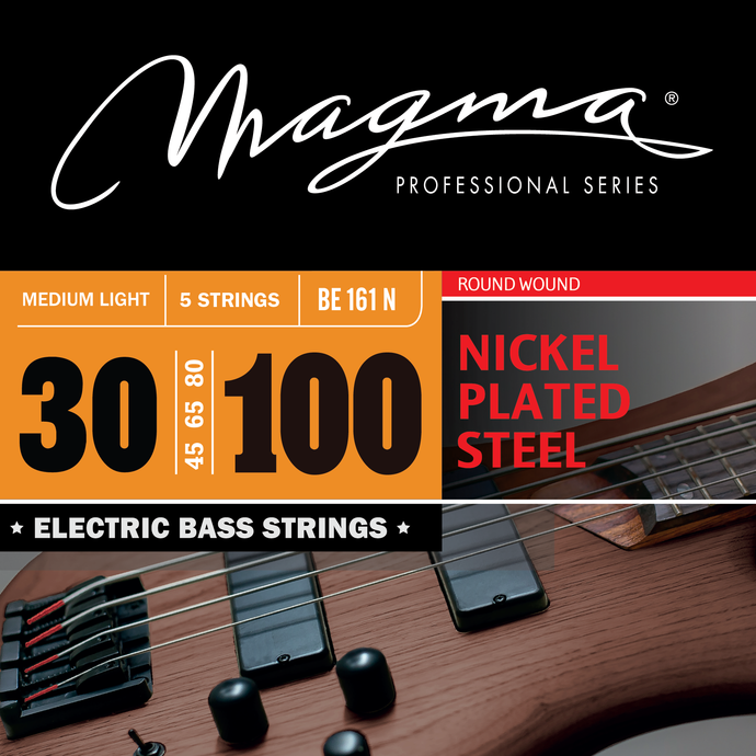 Magma Electric Bass Strings Medium Light - Nickel Plated Steel Round Wound - Long Scale 34