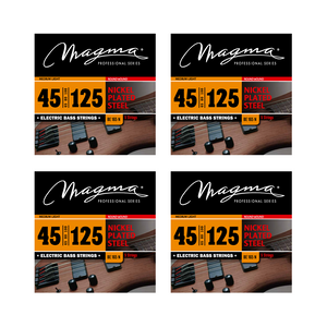 Magma Electric Bass Strings Medium Light - Nickel Plated Steel Round Wound - Long Scale 34" 5 Strings Set, .045 - .125 (BE165N)