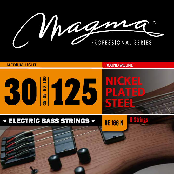 Magma Electric Bass Strings Medium Light - Nickel Plated Steel Round Wound - Long Scale 34