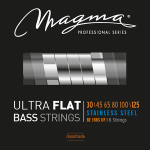 Magma Electric Bass Strings Medium Light - Ultra Flat Strings - Long Scale 34" 6 Strings Set, .030 - .125 (BE166SUF)