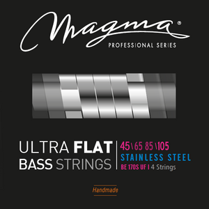 Magma Electric Bass Strings Medium - Steel Ultra Flat Strings - Long Scale 34" 4 Strings Set, .045 - .105 (BE170SUF)