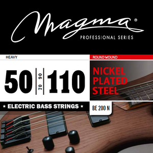 Magma Electric Bass Strings Heavy - Nickel Plated Steel Round Wound - Long Scale 34" Set, .050 - .110 (BE200N)