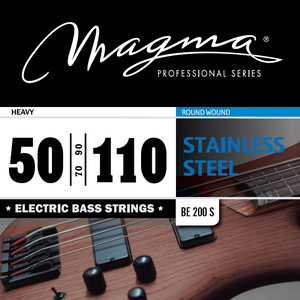 Magma Electric Bass Strings Heavy - Stainless Steel Round Wound - Long Scale 34" Set, .050 - .110 (BE200S)