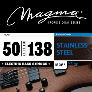 Magma Electric Bass Strings Heavy - Stainless Steel Round Wound - Long Scale 34" 5 Strings Set, .050 - .138 (BE205S)