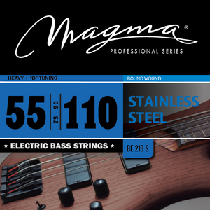 Magma Electric Bass Strings Heavy+ - Stainless Steel Round Wound - Long Scale 34" Set, .055 - .110 (BE210S)