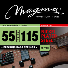 Load image into Gallery viewer, Magma Electric Bass Strings New Metal-Light - Nickel Plated Steel Round Wound - Long Scale 34&quot; Set, .055 - .115 (BE220N)
