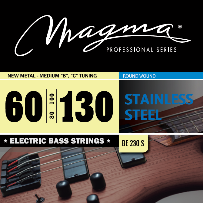 Magma Electric Bass Strings New Metal Medium Stainless Steel Round Wound Long Scale 34 Set .060 .130 BE230S
