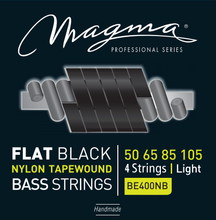 Load image into Gallery viewer, Magma Electric Bass Strings Light - Flat Black Nylon Tapewound Strings - Long Scale 34&quot; 4 Strings Set, .050 - .105 (BE400NB)
