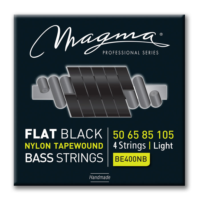 Magma Electric Bass Strings Light - Flat Black Nylon Tapewound Strings - Long Scale 34