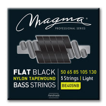Load image into Gallery viewer, Magma Electric Bass Strings Light - Flat Black Nylon Tapewound Strings - Long Scale 34&quot; 5 Strings Set, .050 - .130 (BE405NB)
