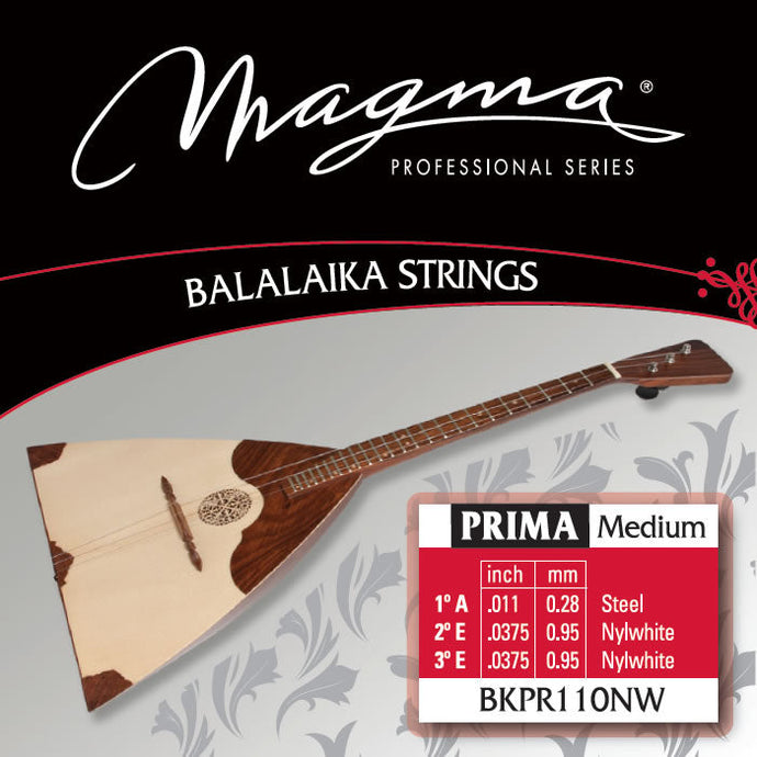 Magma BALALAIKA Strings Prima Medium Steel - White Nylon (BKPR110NW)