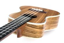 Load image into Gallery viewer, Magma Soprano Ukulele 21 inch Professional ZEBRA WOOD LINE with filete, strap pins installed and bag (MKS65)
