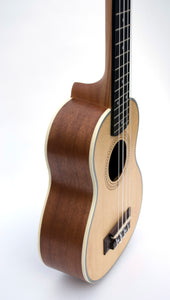 Magma Soprano Ukulele 21 inch Professional FIR AND SAPELI WOOD LINE with filete, strap pins installed and bag (MKS50)