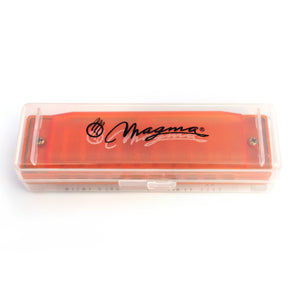 Magma Harmonica Orange, 10 Hole Translucent Harmonica (H1006O)