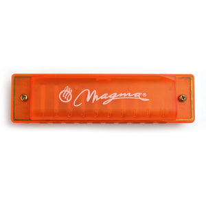 Magma Harmonica Orange, 10 Hole Translucent Harmonica (H1006O)