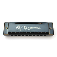 Load image into Gallery viewer, Magma Harmonica, 10 Holes 20 Tones Blues Diatonic Harmonica Key of C For Adults, Beginners, Professional Player and Kids, as Gift, Black (H1004B)
