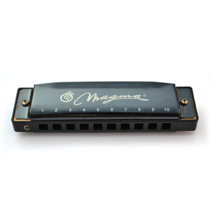 Magma Harmonica, 10 Holes 20 Tones Blues Diatonic Harmonica Key of C For Adults, Beginners, Professional Player and Kids, as Gift, Black (H1004B)